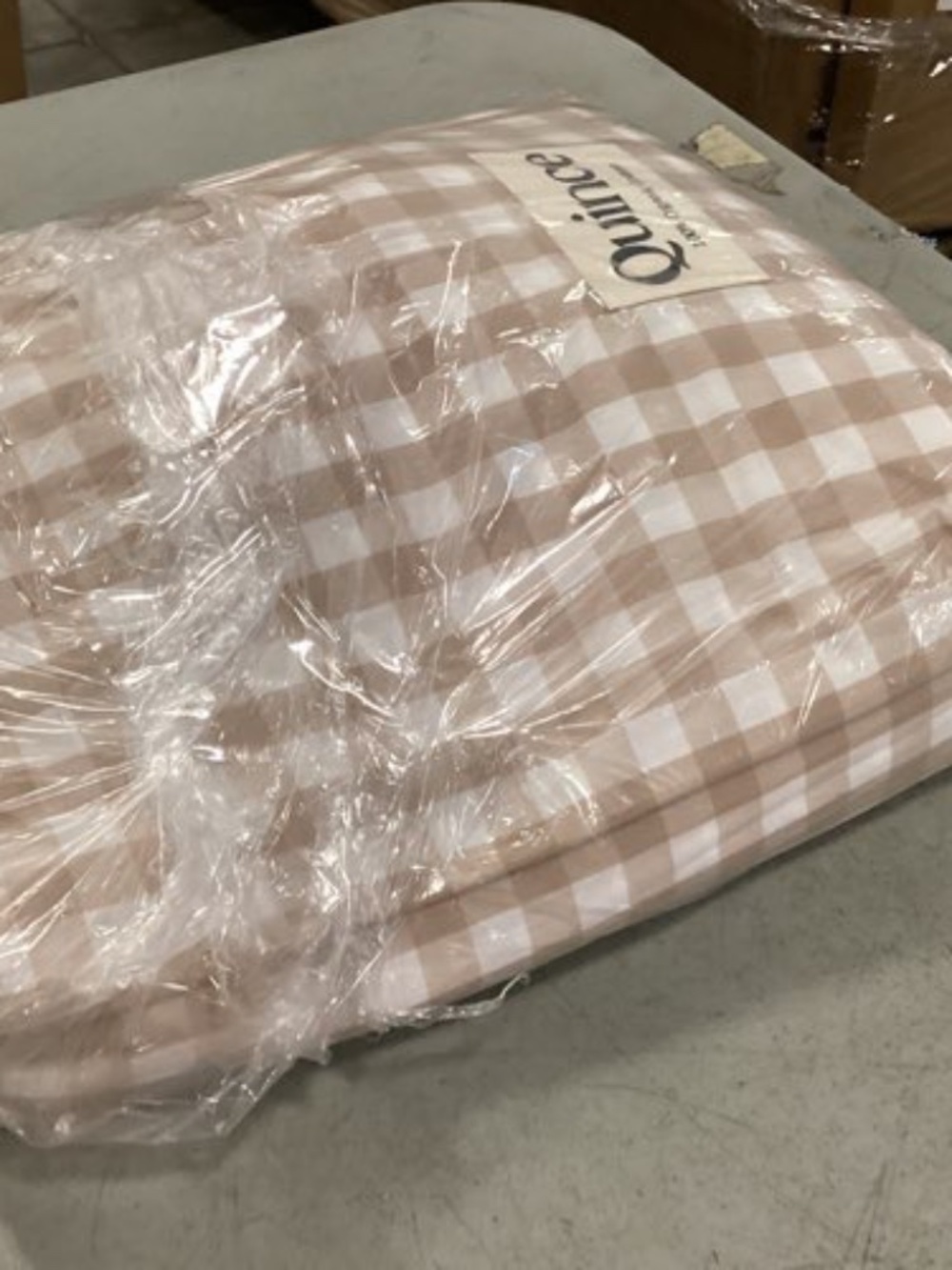 New King Ca King gingham percale duvet set with 2 king shams - Picture 8 of 9